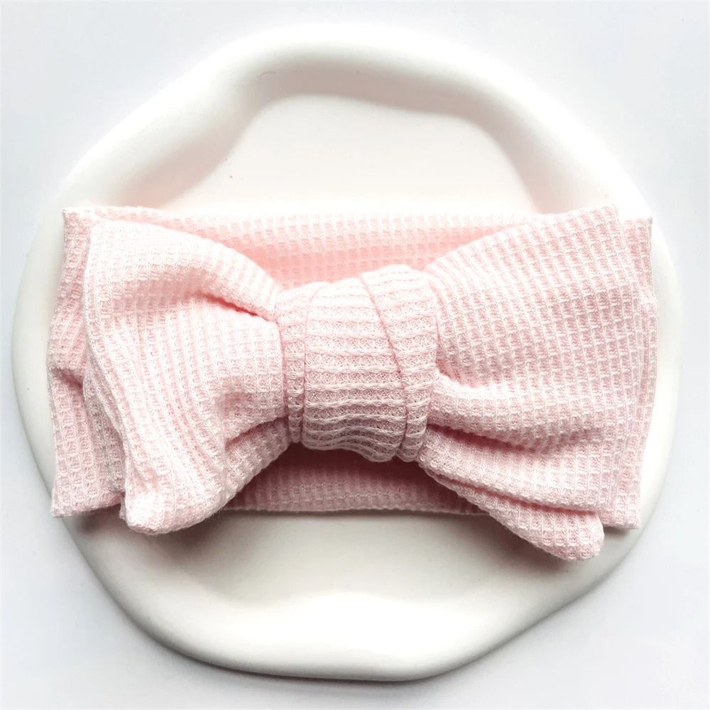 UltraSoft WaffleKnit Baby Bow Headband Premium Elastic Turban For Newborns 21