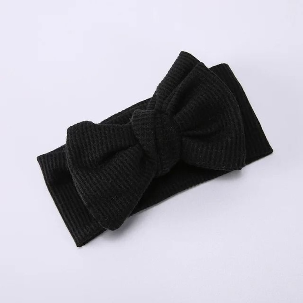 Elite WaffleKnit Newborn Headband HighStretch Precision Bowknot Turban 23