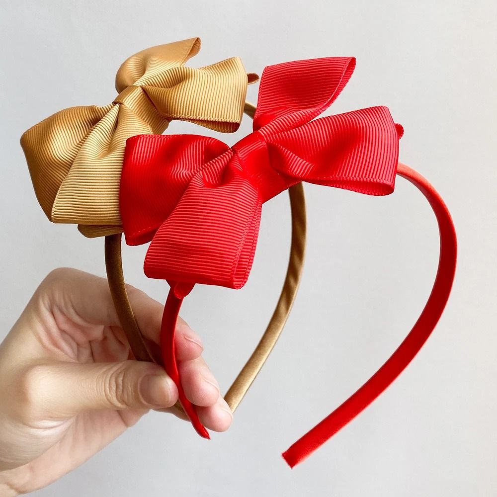 Boutique Grosgrain Ribbon Bow Headband 4Inch Handmade Hair Accessory For Girls 2