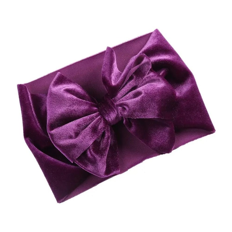 Vintage Velvet Boutique Baby Headband Premium HandTied Bow Turban For Newborns 17