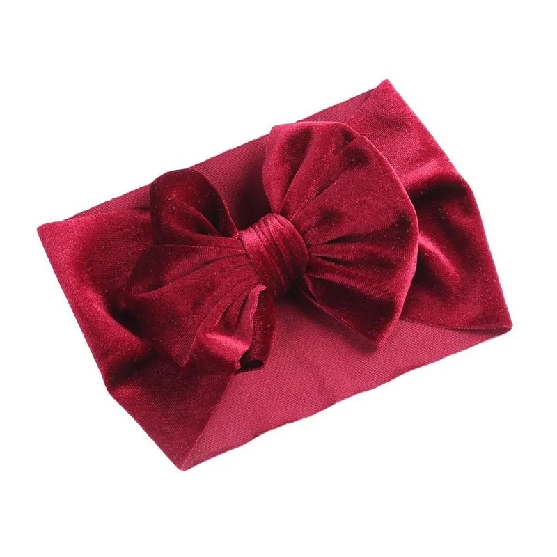Vintage Velvet Boutique Baby Headband Premium HandTied Bow Turban For Newborns 6