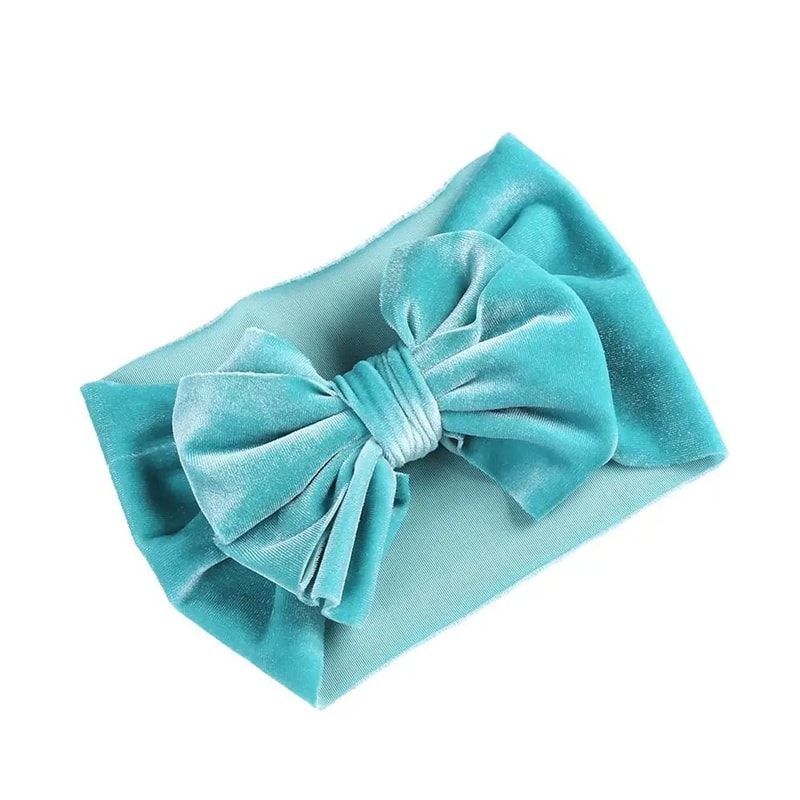 Vintage Velvet Boutique Baby Headband Premium HandTied Bow Turban For Newborns 22
