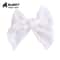 Artisanal White Lace Hair Bow Premium Floral Embroidery Clip For Infants Toddlers 0