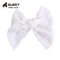 Artisanal White Lace Hair Bow Premium Floral Embroidery Clip For Infants Toddlers 0