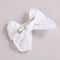 Artisanal White Lace Hair Bow Premium Floral Embroidery Clip For Infants Toddlers 1