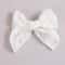 Artisanal White Lace Hair Bow Premium Floral Embroidery Clip For Infants Toddlers 6