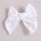 Artisanal White Lace Hair Bow Premium Floral Embroidery Clip For Infants Toddlers 7