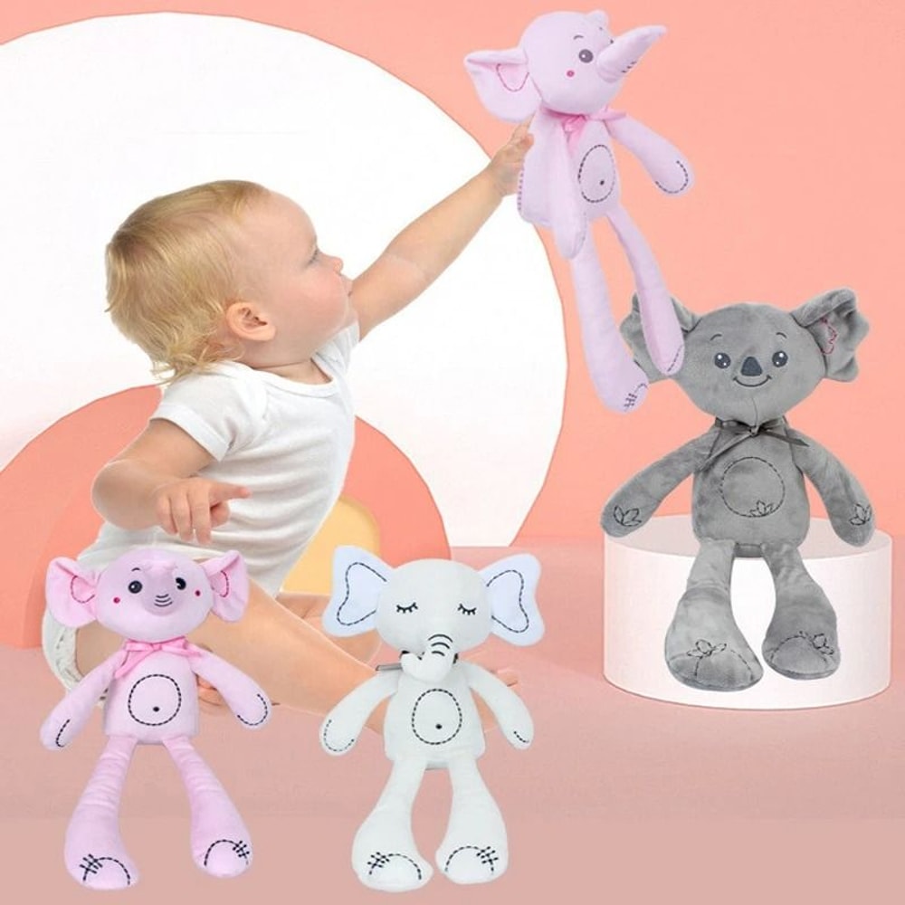 Elephant Sensory Plush Wind Chime Crinkle Paper Hanging Rattle Travel Toy 4