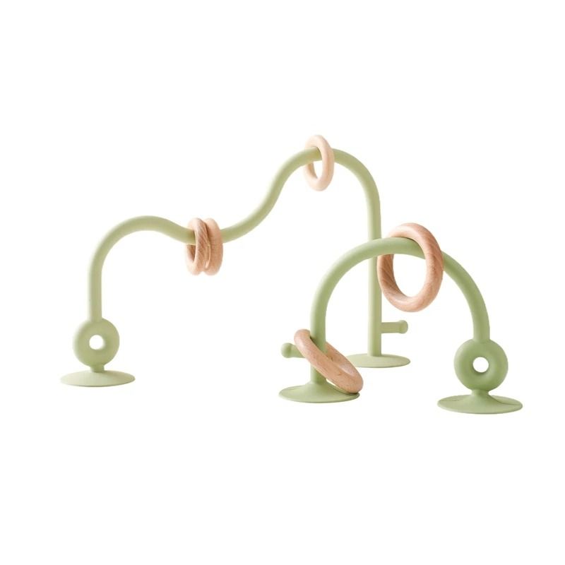 Montessori Silicone Bead Maze Hybrid Wooden Roller Coaster Teething Track 12