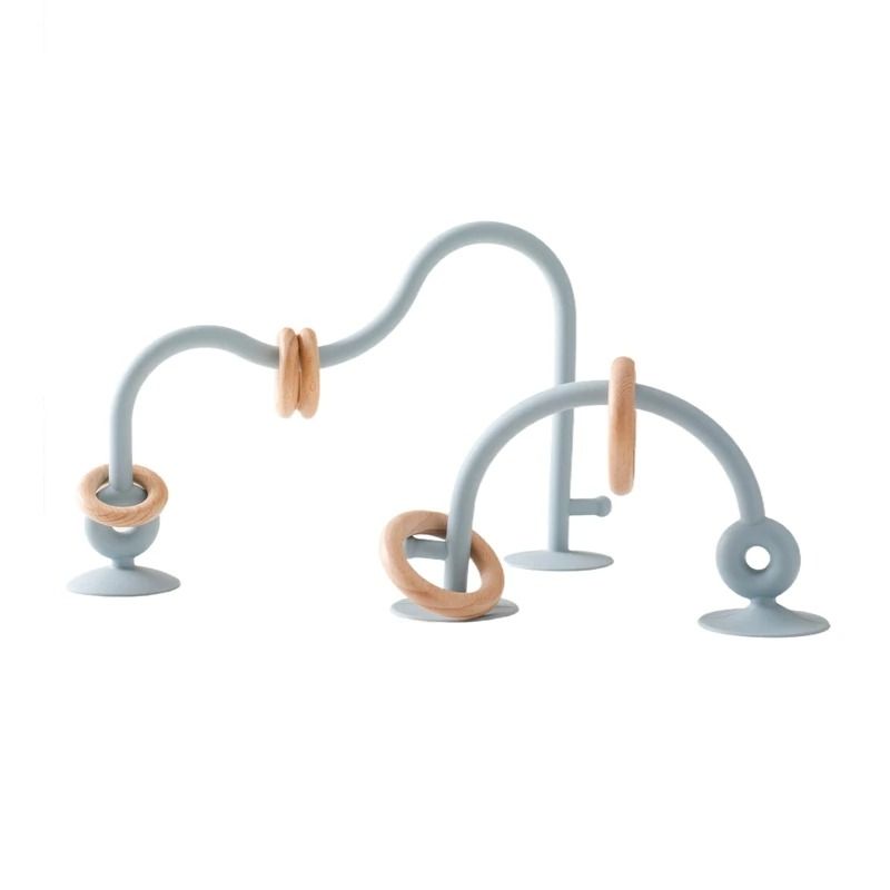 Montessori Silicone Bead Maze Hybrid Wooden Roller Coaster Teething Track 13