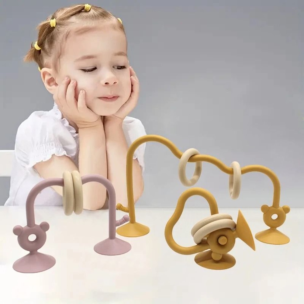 Industrial Silicone Suction Maze HighFidelity Montessori Bead Track Teether 4