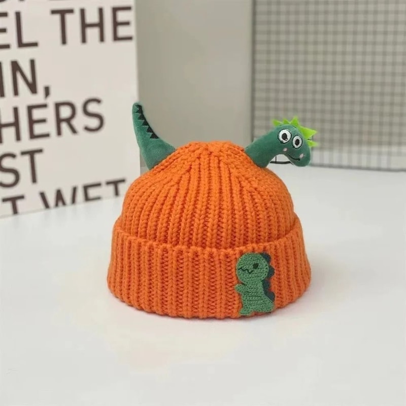 DinosaurKinetic Knitted Beanie Premium Thicken Woolen Crochet Bonnet For Children 5