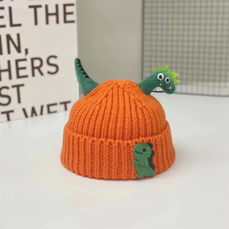 DinosaurKinetic Knitted Beanie Premium Thicken Woolen Crochet Bonnet For Children 7