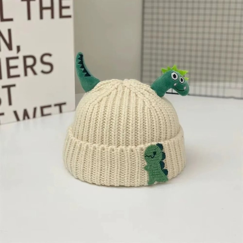 DinosaurKinetic Knitted Beanie Premium Thicken Woolen Crochet Bonnet For Children 8