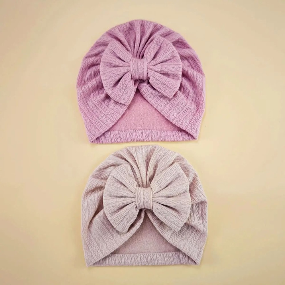 Elite BigBow Newborn Turban HighStretch Solid Color Beanie For Infants 9