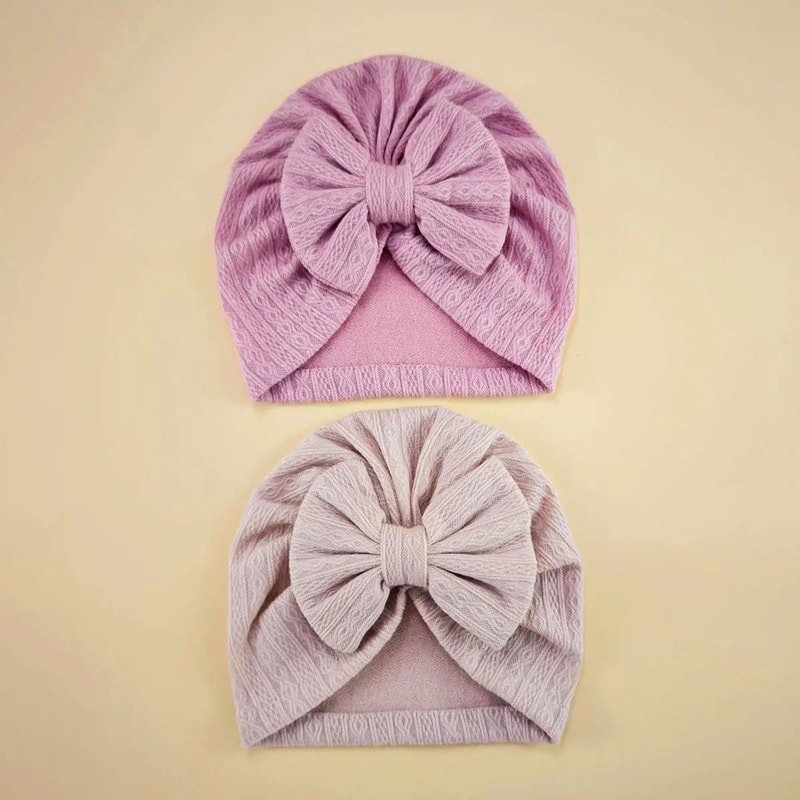 Elite BigBow Newborn Turban HighStretch Solid Color Beanie For Infants 9