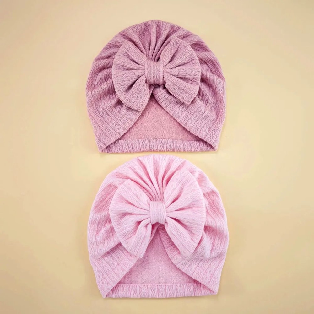 Elite BigBow Newborn Turban HighStretch Solid Color Beanie For Infants 11