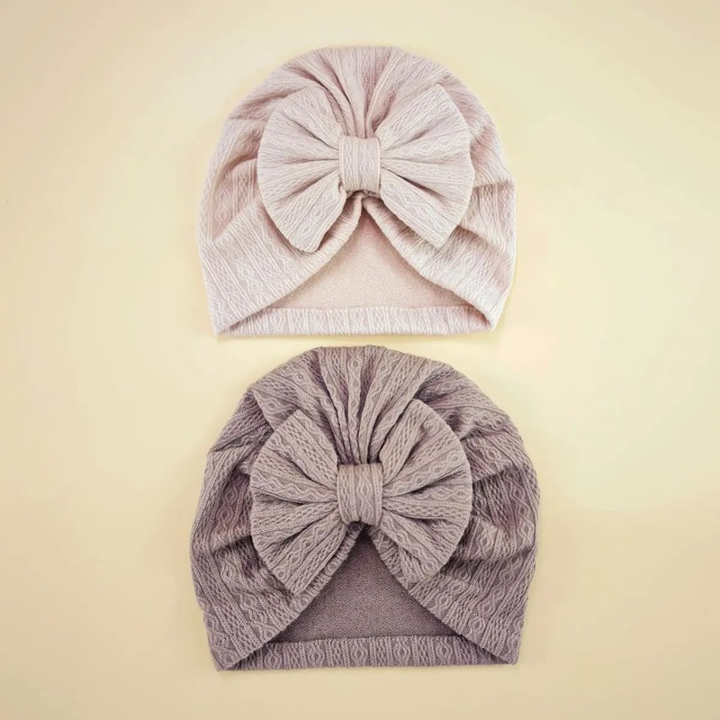 Elite BigBow Newborn Turban HighStretch Solid Color Beanie For Infants 13