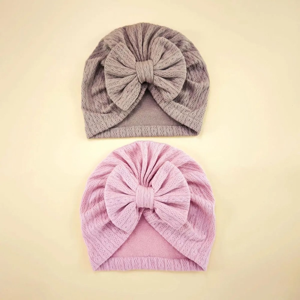 Elite BigBow Newborn Turban HighStretch Solid Color Beanie For Infants 14