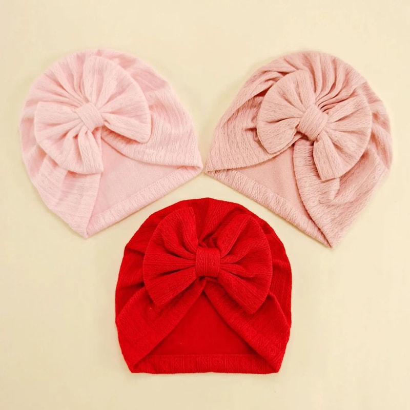 Elite BigBow Newborn Turban HighStretch Solid Color Beanie For Infants 16