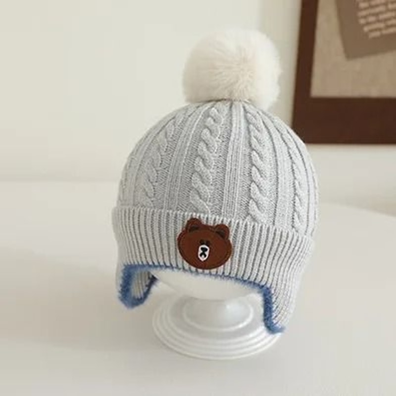 UrsineKinetic Pompom Beanie Premium Knitted EarProtection Hat For Toddlers 10