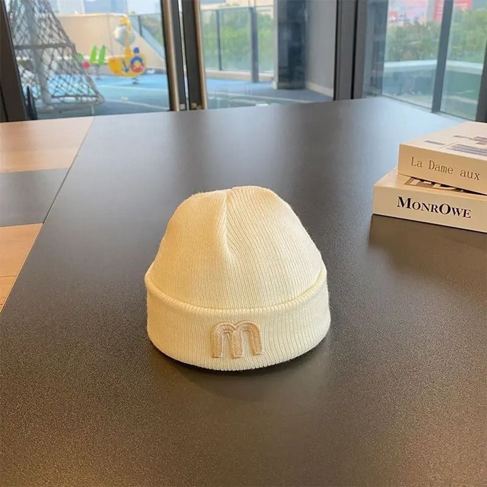 KoreanStyle Letter Knit Beanie Premium Woolen Skull Cap For Infants 9