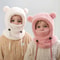Integrated Bear Balaclava System Premium Childrens Thermal Headgear Plush Scarf 0