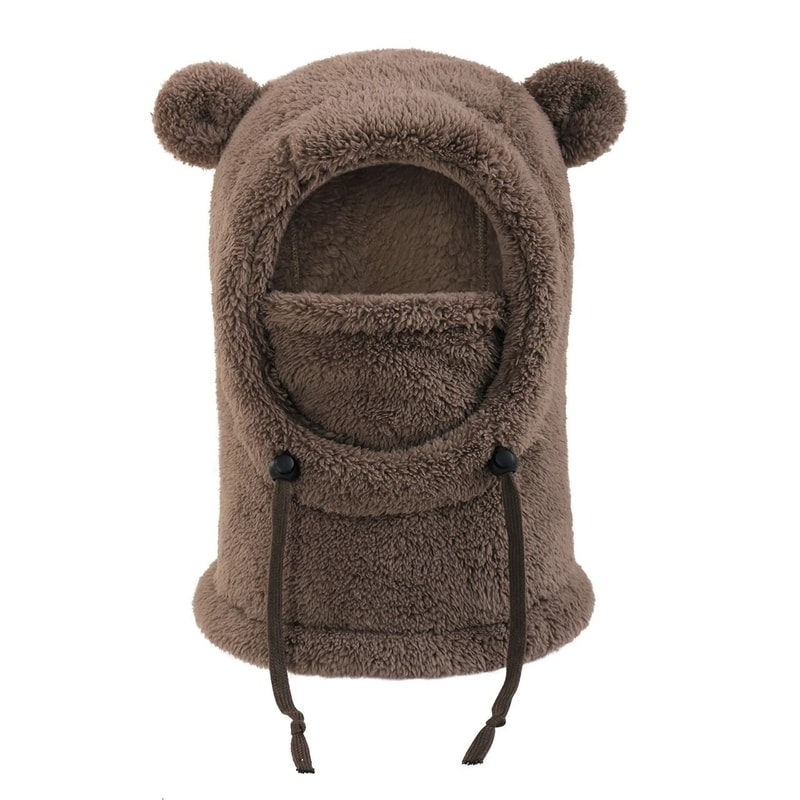 Integrated Bear Balaclava System Premium Childrens Thermal Headgear Plush Scarf 6