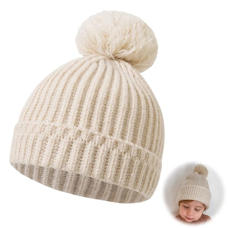 Elite Pompom Crochet Beanie Premium Knitted Thermal Headwrap For Newborns 1