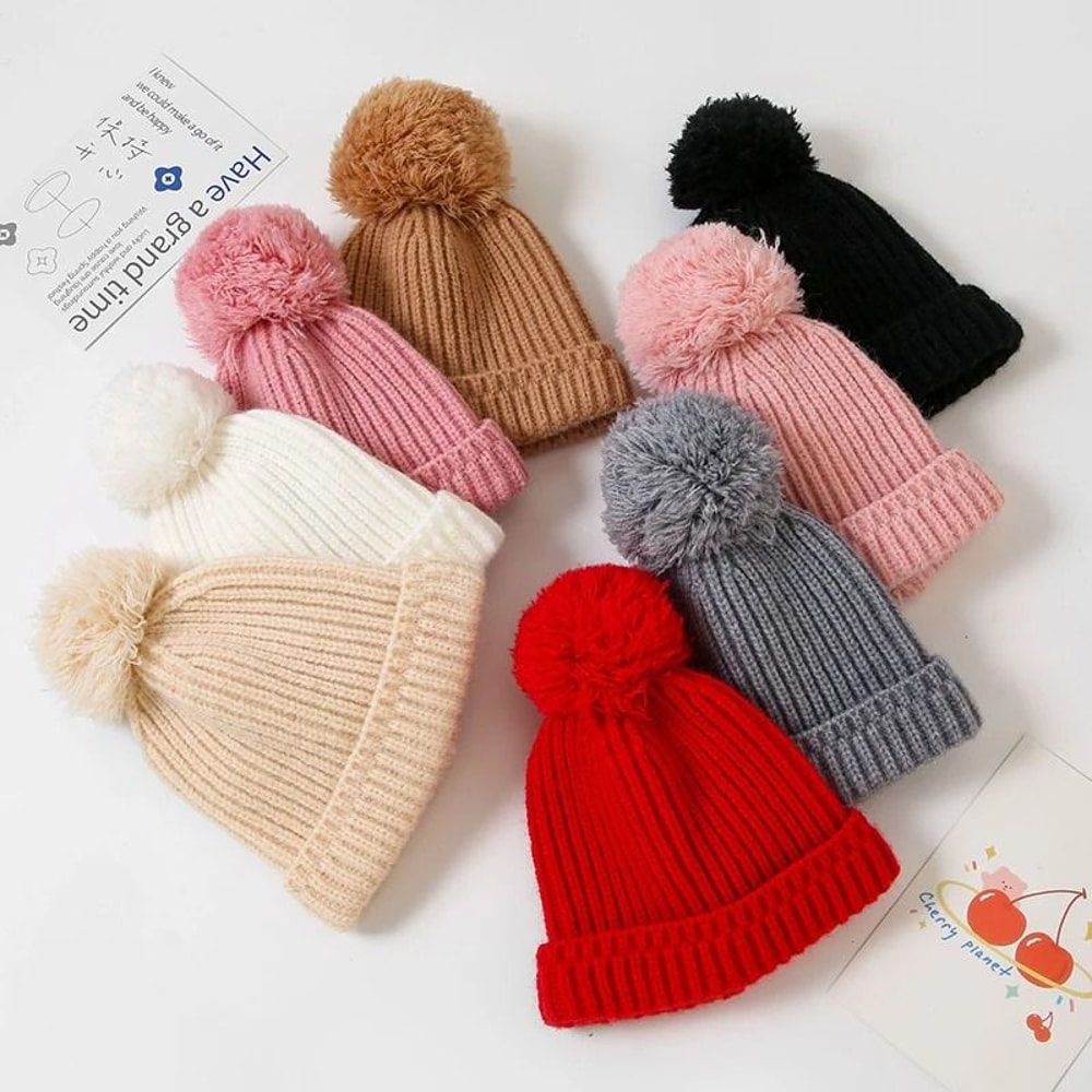 Elite Pompom Crochet Beanie Premium Knitted Thermal Headwrap For Newborns 3