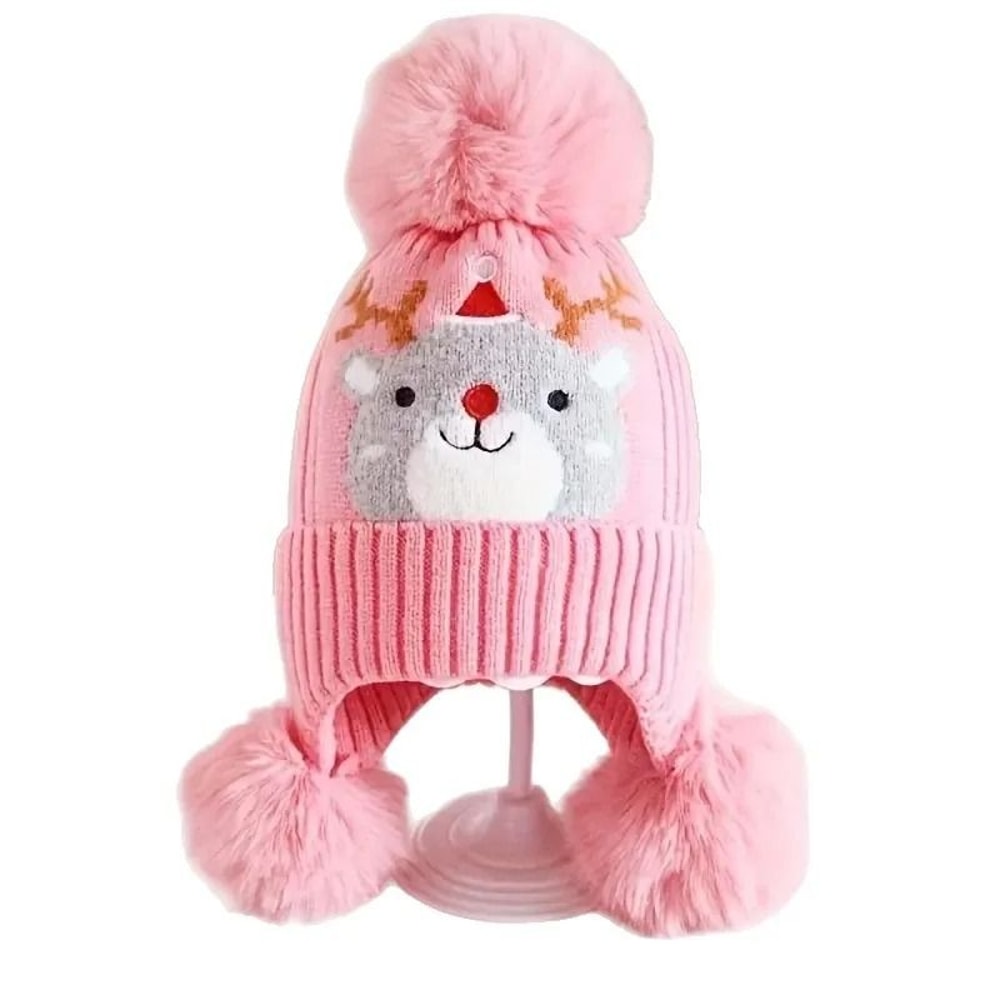 CervidaeKinetic Holiday Beanie Premium TriplePompom Christmas Earflap Hat 3
