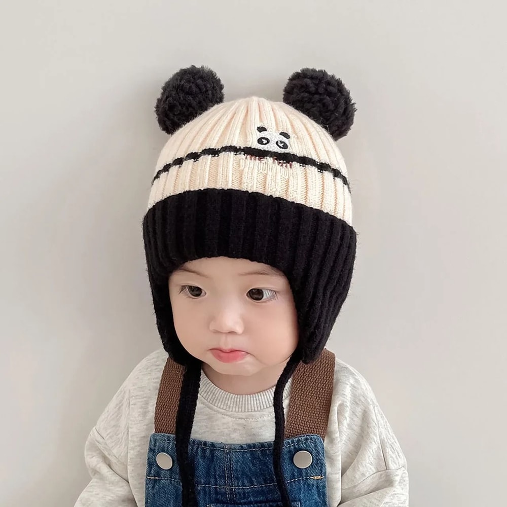 CartoonKinetic Lacing Beanie Premium AntiCold Knitted Hat For Toddlers 9
