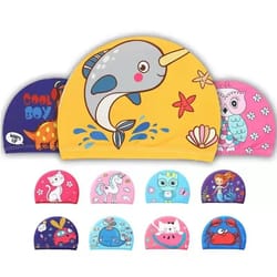 hydro-kinetic childrens swim cap – premium pu waterproof ear protection