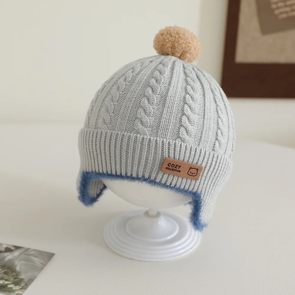 PompomKinetic Earflap Beanie Premium Windproof Knitted Hat For Infants 9