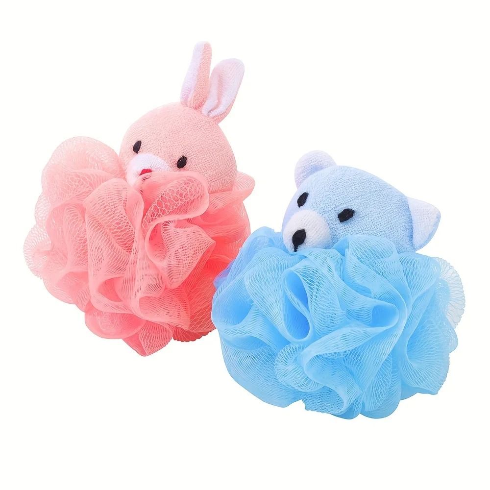 Cartoon Animal Loofah Premium Mesh Bath Pouf Body Scrubber For Kids 3