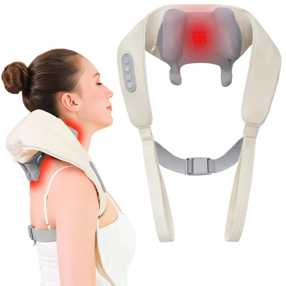 Cordless 4D Shiatsu Massager Premium Deep Tissue Neck Shoulder Kneading System 0