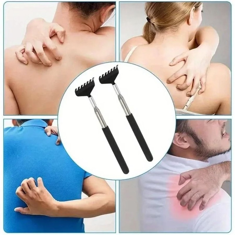 Telescopic Stainless Steel Back Scratcher Premium Extendable Massage Tool 3