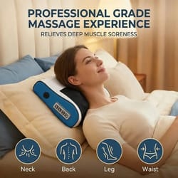 multi-functional kneading system – premium adjustable hot compress neck & shoulder massager