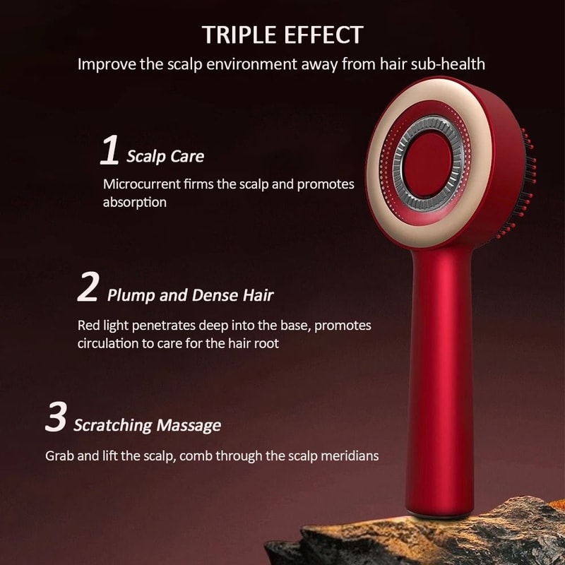 Red Light Scalp Therapy System Premium Vibration Massage Comb Liquid Applicator 5