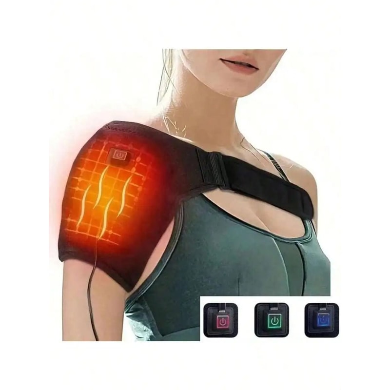 USB Electric Heating Shoulder Brace Premium Adjustable Thermal Massage Support 0