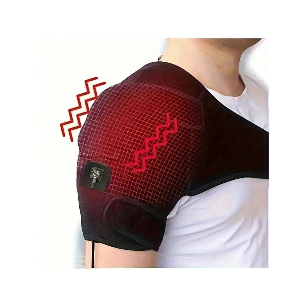 USB Electric Heating Shoulder Brace Premium Adjustable Thermal Massage Support 6