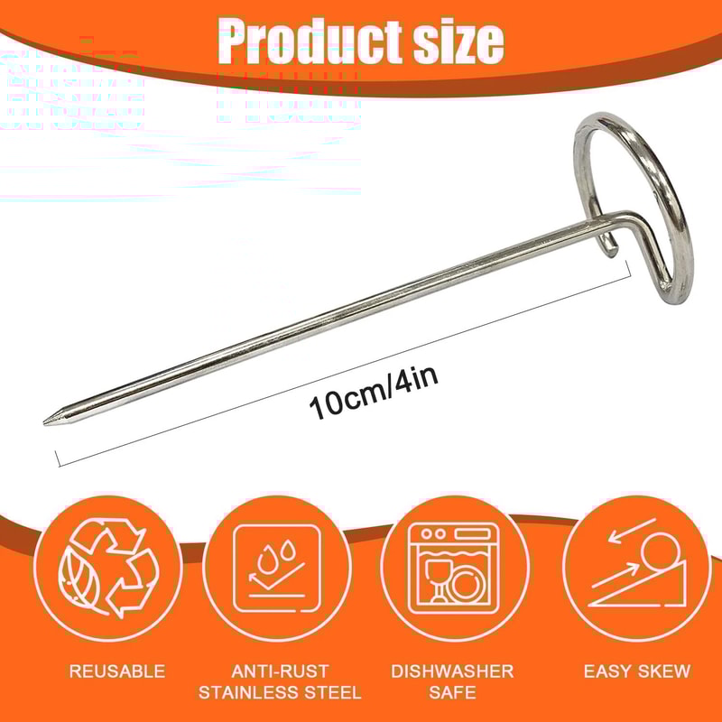 Vertical Air Fryer Skewer System Premium 304 Stainless Steel Culinary Baking Needles 4