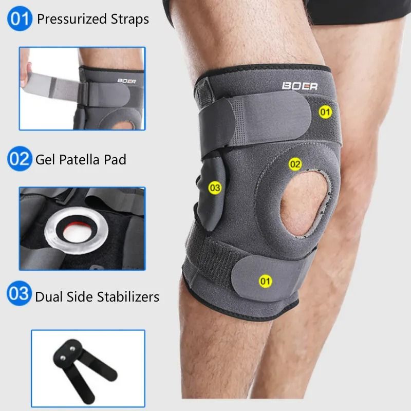 ProHinge Kinetic Recovery System Premium Hinged Knee Brace Gel Patella Protector 1