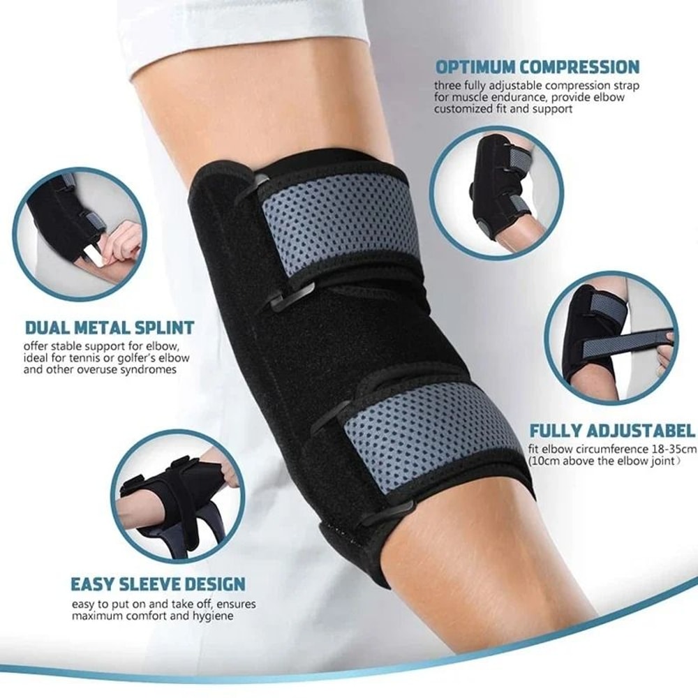 AeroStabilize Elbow Recovery System Premium DualSplint Cubital Tunnel Sports Protection Brace 4