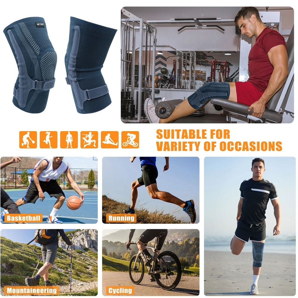 AeroKinetic Patella System Premium NEENCA Compression Knee Sleeve With Side Stabilizers 5