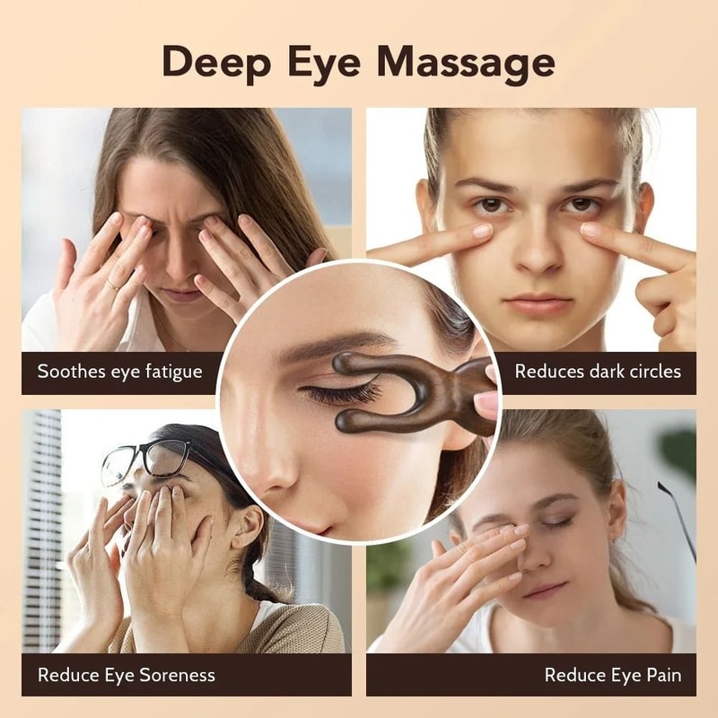 ZenSandalwood Sculpting System Premium Wooden Gua Sha Facial Tool Head Massager 3