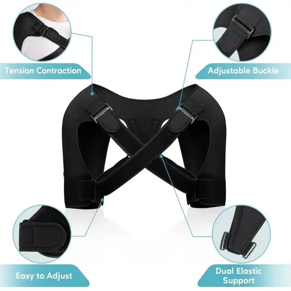 Double Shoulder Warm Compression Recovery Wrap For Rotator Cuff And Tendonitis Relief 0