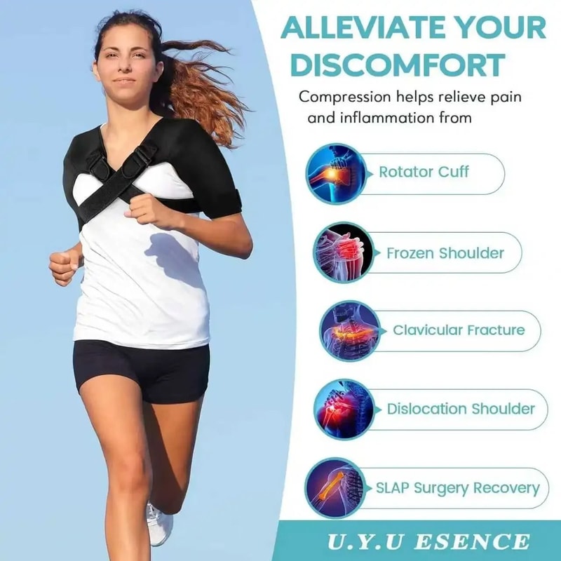 Double Shoulder Warm Compression Recovery Wrap For Rotator Cuff And Tendonitis Relief 4