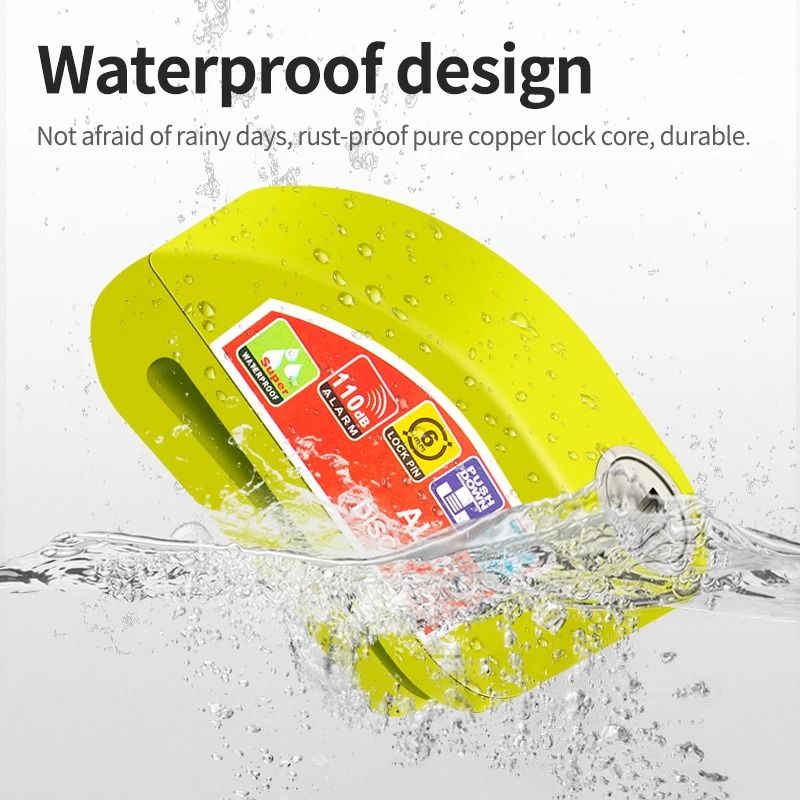 110dB Waterproof Motorcycle Disc Brake Alarm Lock With Keyless Security 3