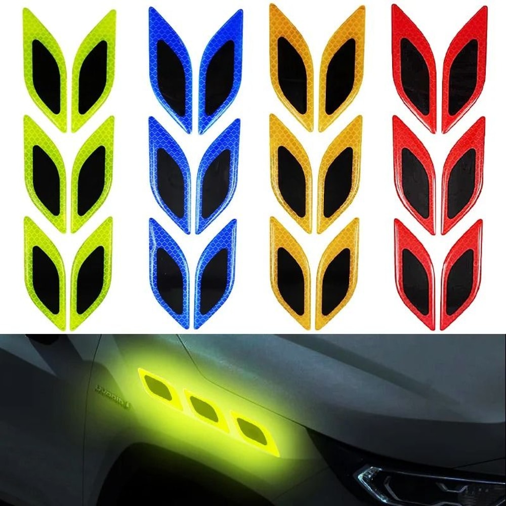6Piece Car Reflective Warning Stickers And AntiScratch Safety Decorative Set 1